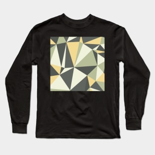 Modern Geometric Grey, Yellow and Olive Long Sleeve T-Shirt